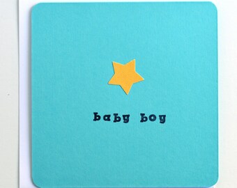 Baby Boy Card - Yellow Twinkle Star