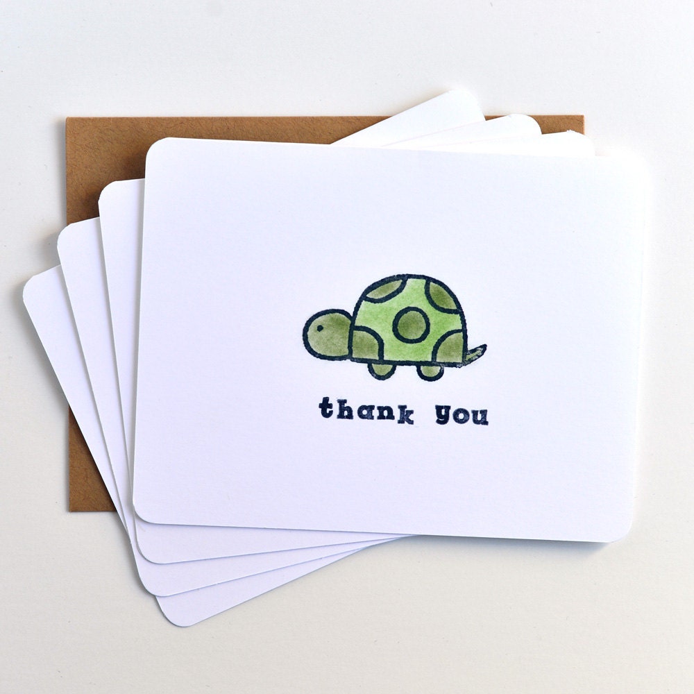 Thank You Cards Turtle Etsy