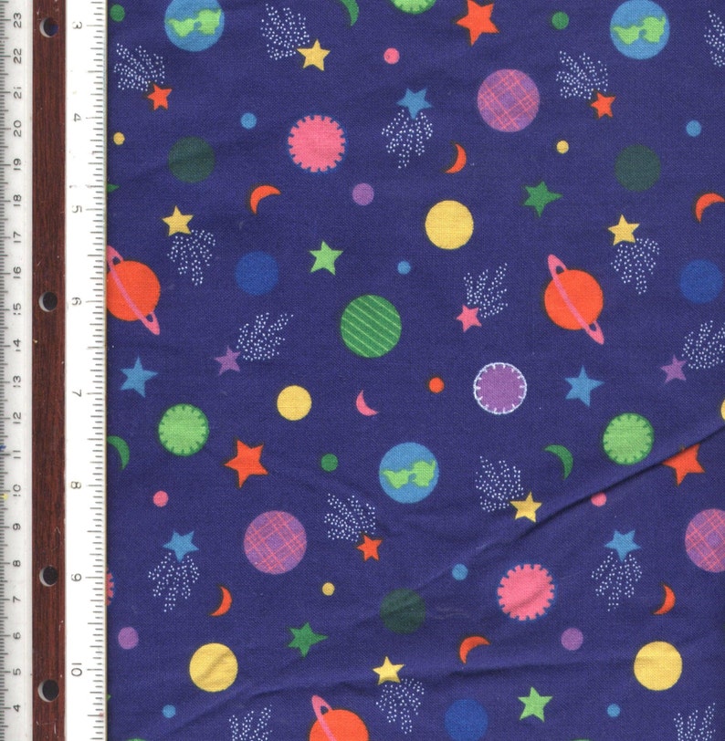 Cartoon Planets Of Our Solar System 38 L X 42 W 100 Cotton Fabric