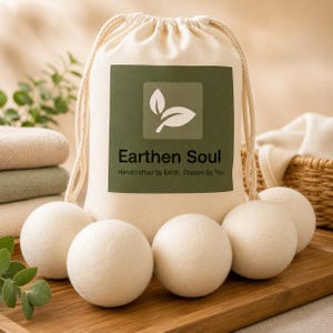 Wool tumble Dryer Balls, 100% Wool, Eco-Friendly, Reusable 6 Pack - XL