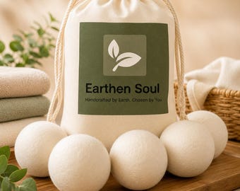 Wool tumble Dryer Balls, 100% Wool, Eco-Friendly, Reusable 6 Pack - XL