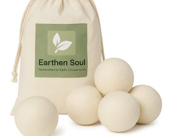 Lot de 6 balles de séchage en laine, 100 % laine, écologiques, réutilisables