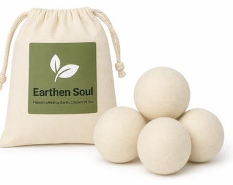 4 Pack Wool Dryer Balls, 100% Wool, Eco-Friendly, Reusable
