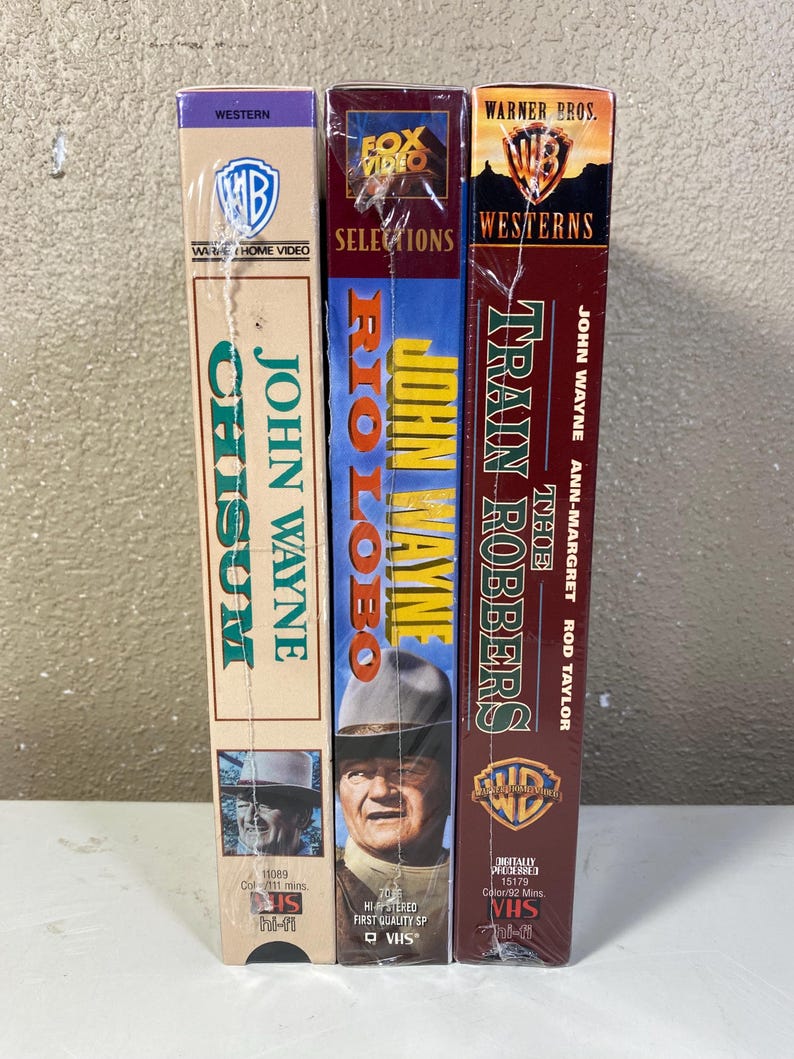 John Wayne VHS Lot of 3 the Train Robbers + Rio Lobo + Chisum Vintage ...