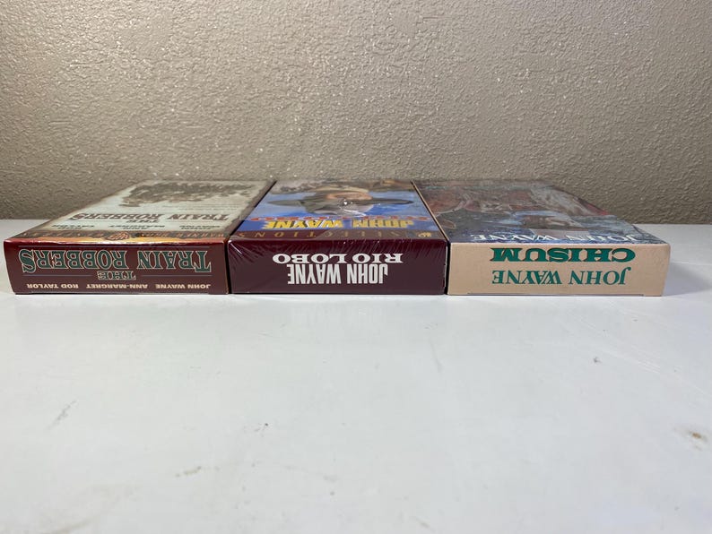 John Wayne VHS Lot of 3 the Train Robbers + Rio Lobo + Chisum Vintage ...