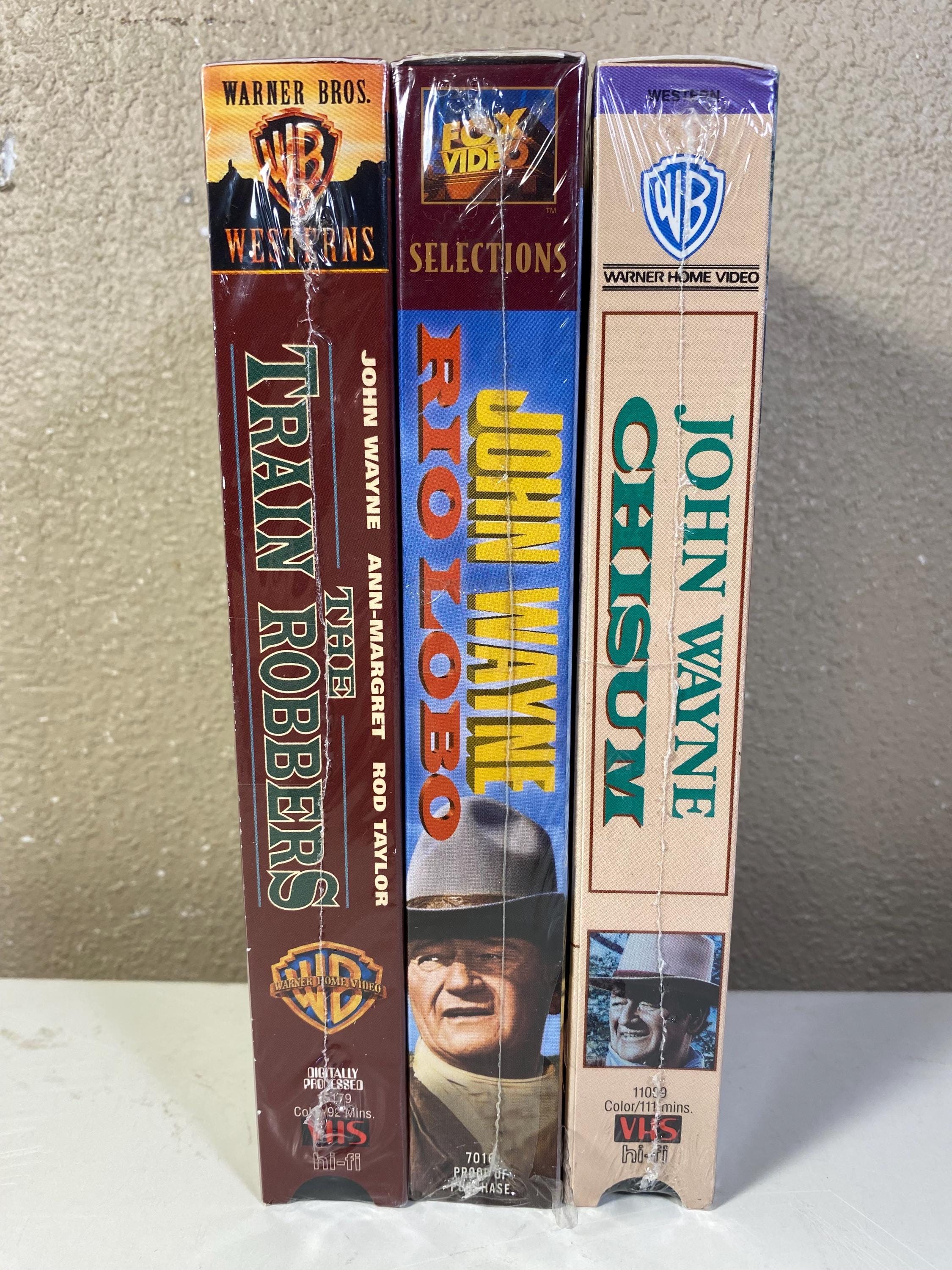 John Wayne VHS Lot of 3 the Train Robbers + Rio Lobo + Chisum Vintage ...