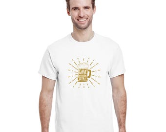 Camiseta "Ahorra agua y bebe cerveza", para amantes de la cerveza, divertida para beber, para fiestas y para amantes de la cerveza. Camiseta unisex de algodón con alcohol.