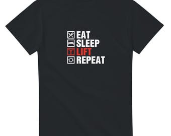 Camiseta "Atleta en Progreso", camiseta motivacional de fitness, camiseta de entrenamiento, camiseta "Come, duerme, levanta, repite", camiseta de gimnasio, unisex de algodón