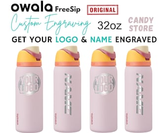 Custom OWALA 32oz Candy Store Engrave Laser Tumbler with Birthflower for Bridesmaid Proposal Stainless Steel Insulated Waterbottle Your Logo