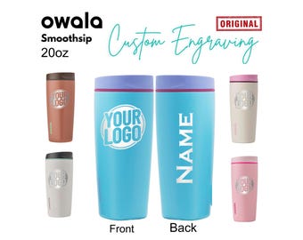 Laser Engraved 20oz Owala SmoothSip Slider Tumbler, Personalized Owala With Name Or Logo, Custom Drinkware, Insulated Travel Mug, Gift