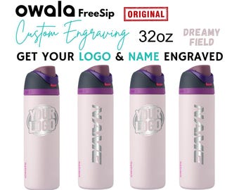Personalized OWALA 32oz Dreamy Field Engrave Authentic FreeSip Owala Water Bottle: Laser Engraved 24 oz Owala with Name or Birth Flower.