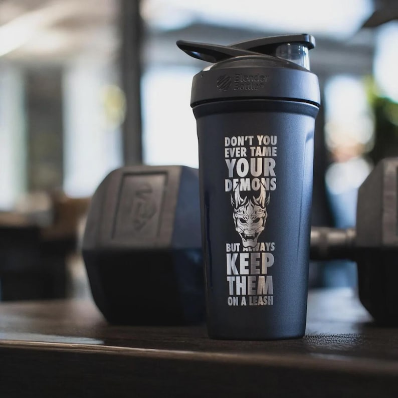 Engrave ANYTHING On Blender Bottle Strada Protein Shaker Cup 24oz Custom Text Name Laser Engraved Logo Personalized Customized Gym Gift