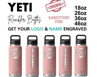 Yeti Sandstone Pink Color Rambler Bottle | Laser Engraved Yeti Name Bottle, Yeti Logo Bottle, Valentine Gift, Engraving Forge