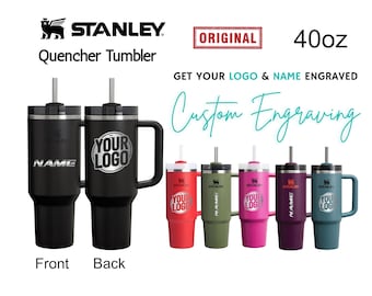 Custom Stanley 40oz Quencher Tumbler | Laser Engraved Stainless Steel Tumbler | Personalized Tumbler with lid and Straw. Valentine Gift.