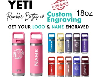 Gepersonaliseerde Yeti-beker met gegraveerde naam voor kinderen, cadeau voor kleinkinderen, peuterfles met naam, gepersonaliseerde drinkbeker van 530 ml (18 oz), geschikt voor de start van het schooljaar, YETI Rambler 2.0-fles van 530 ml.