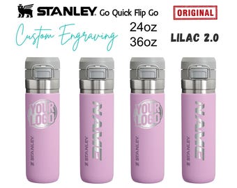 Custom Stanley 24oz Lilac Stanley Name Engraved Laser Engraved Cup Bottle Custom Laser Engraved Water Bottle 24oz. and 36oz. Quencher Name