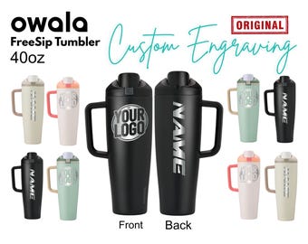 Bicchiere Owala Freesip da 40 once / Bicchiere personalizzato inciso al laser / Ideale per caffè e tè, mantiene il caffè caldo, bicchiere senza BPA