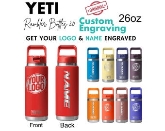 Personalized Yeti 26oz Rambler bottle 2.0 |Laser Engraved Authentic Bottle, Custom Text Bottle Custom Name Bottle Bulk Bottle Valentine Gift