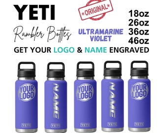 Yeti Ultramarine Violet Color Rambler Bottle | Laser Engraved Yeti Name Bottle, Yeti Logo Bottle, Valentine Gift, Engraving Forge