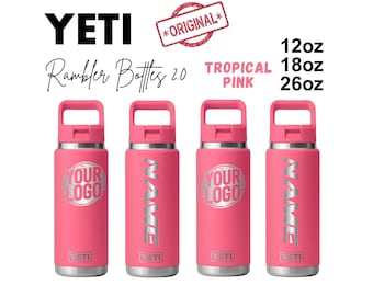 Anpassade YETI 26oz Rambler-flaskor Tropical Pink 2.0 | Lasergraverad vakuumisolerad flaska | Rostfri stålflaska med lock