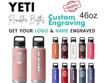 46oz YETI Rambler Water Bottles | Personalised Stainless Steel Bottle with Chug Cap | Laser Engraved Vacuum Insulated Bottle| Valentine Gift