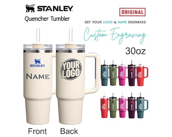 Personalized Stanley 30oz Quencher Cup, Custom Laser Engraved Name Tumbler, Stainless Steel Travel Mug, Birthday Gift for Her, Mom & Teacher