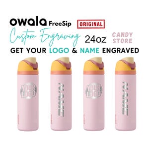 Candy Store Custom Engraved Owala Water Bottle - 24oz Stainless Steel FreeSip | Team Gift Custom Drink Bottle Personalized Name Bottle.