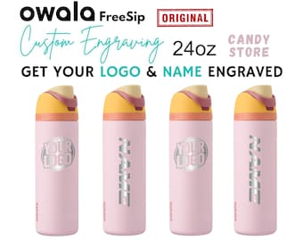 Custom Owala Candy Store Water Bottle - 24oz Stainless Steel FreeSip | Team Gift Custom Drink Bottle Personalized Name Bottle.
