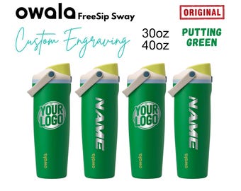 30,40 oz Owala Putting Green Freesip Sway-waterfles. Lasergegraveerde Owala-fles met handvat, aangepaste fles met naam en logo