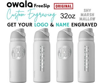 Gepersonaliseerde Owala 32oz verlegen marshmallow geboorte bloemenfles cadeau voor verjaardag verjaardag vriend reisbeker aangepaste lasergegraveerde fles