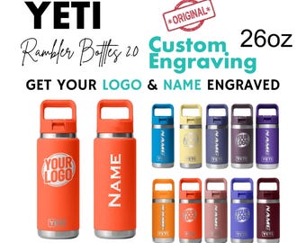 Gepersonaliseerde Yeti waterfles van 767 ml met rietje en dop | Fles met gepersonaliseerde tekst | Fles met gepersonaliseerde naam | Fles in bulk, Valentijnscadeau