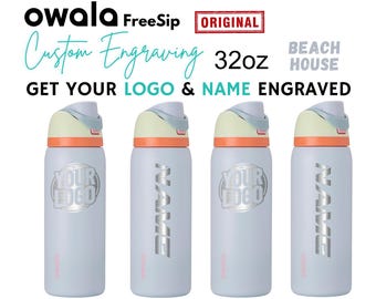 32oz Beach House Owala FreeSip Insulated Water Bottles | Laser Engraved BPA-Free Owala | Personalized Stainless Bottle, Valentine Gift.