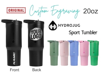 Jarra Hydro Jug personalizada de 20 oz SportTumbler / Vaso de acero inoxidable grabado con láser / Vaso a prueba de fugas con base de goma, para San Valentín, gimnasio, escuela.