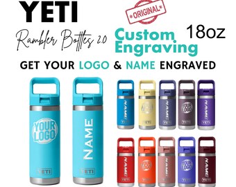 18oz YETI Rambler waterflessen | Gepersonaliseerde roestvrijstalen fles met bijpassende afbeelding | Lasergegraveerde vacuümgeïsoleerde fles, kerstcadeau