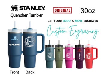 Custom 30oz Stanley Quencher Tumbler | Laser Engraved Cup with lid and Straw | Personalized Stainless Steel Tumbler | Valentine Gift.