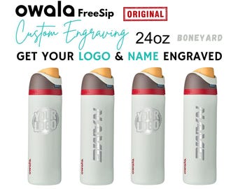 24 Unzen Boneyard personalisierte Owala | Echter Owala mit Lasergravur inklusive | Team Geschenk Benutzerdefinierte Trinkflasche Personalisierte Namensflasche