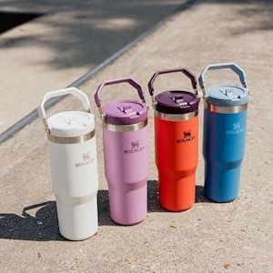 30oz Stanley Ice Flow Flip Straw Bottle | Personalized Stainless Steel Tumbler | Laser Engraved Travel Cup | Gift for Friend, best for Gym