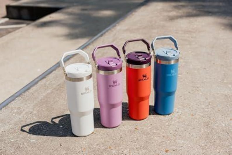 30oz Stanley Ice Flow Flip Straw Bottle | Personalized Stainless Steel Tumbler | Laser Engraved Travel Cup | Gift for Friend, best for Gym