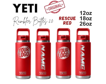 Personalized Yeti 18oz Rescue Red Water Bottle 2.0 to Choose From Birthday Summer Break Back to School Boy Girl Flip Straw