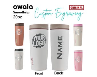 Laser Engraved 20oz Owala SmoothSip Slider Tumbler, Custom Name Or Logo, Personalized Owala, Insulated Drinkware, Travel Mug, Custom Gift