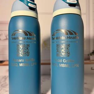 Bulk Quantity Owala Freesip Water Bottle, Personalized Name & Logo Bottle, Laser Engraved Stainless Steel Bottle for Company members