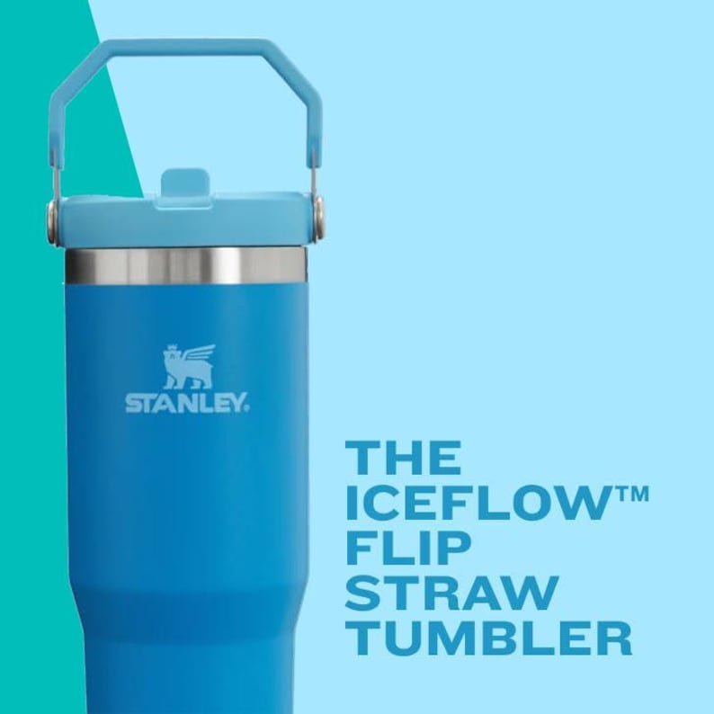 30oz Stanley Ice Flow Flip Straw Bottle | Personalized Stainless Steel Tumbler | Laser Engraved Travel Cup | Gift for Friend, best for Gym