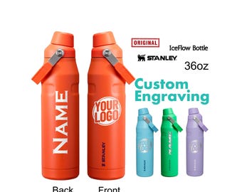 Custom Stanley IceFlow 36oz Bottle, Laser Engraved Tumbler, Personalized Gift, Custom Logo, Stanley Swag, Employee Gifts, Client Gifts