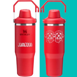 30oz Stanley Ice Flow 2.0 Flip Straw Bottle | Personalized Stainless Steel Tumbler Laser Engraved Travel Cup | Gift for Friend, best for Gym