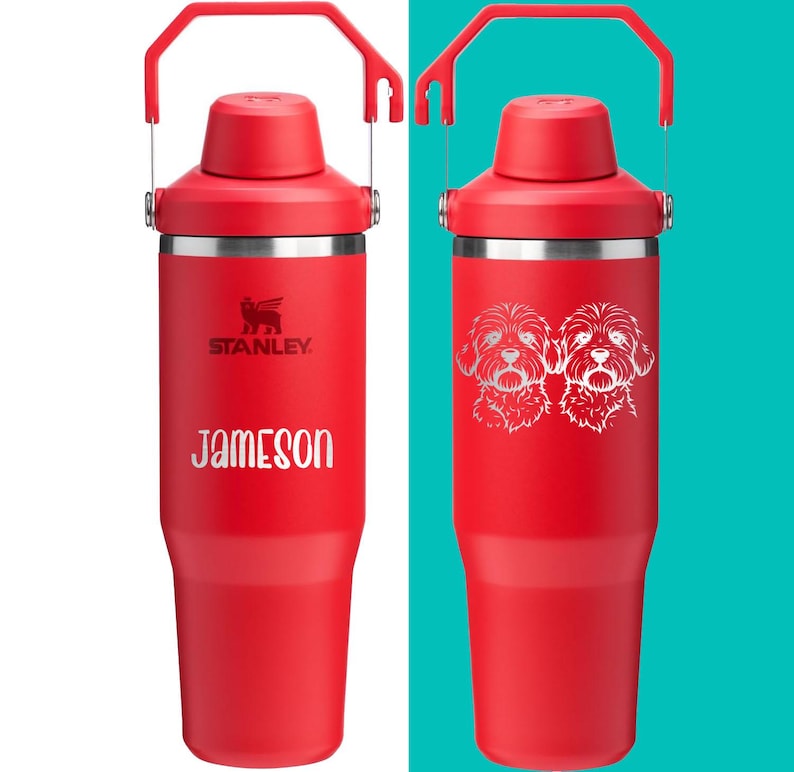 30oz Stanley Ice Flow 2.0 Flip Straw Bottle | Personalized Stainless Steel Tumbler Laser Engraved Travel Cup | Gift for Friend, best for Gym