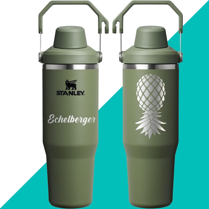 30oz Stanley Ice Flow 2.0 Flip Straw Bottle | Personalized Stainless Steel Tumbler Laser Engraved Travel Cup | Gift for Friend, best for Gym