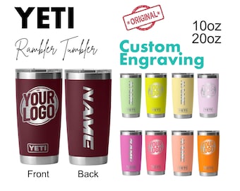 Personalized 20oz YETI Engraved, Add your logo Laser Engraved YETI, Corp Gift, Powder Coated, Bulk Tumblers, Custom Yeti Gift for Him or Her