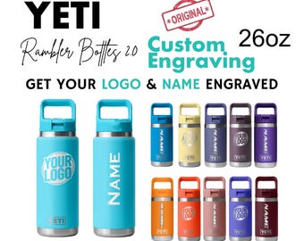 Gepersonaliseerde Yeti 26oz Rambler-fles 2.0 | Lasergegraveerde authentieke fles, aangepaste tekstfles aangepaste naam fles bulkfles valentijnscadeau