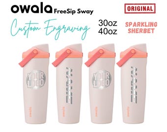 30,40 oz Owala mousserende sorbet kleur freesip slinger waterfles. Lasergegraveerde Owala-fles met handvat, aangepaste fles met jouw naam