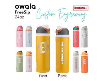 Laser Engraved 24oz Owala FreeSip Water Bottles | Personalized Authentic Bottle, Name Owala Bottle, Best For Universities & School Students